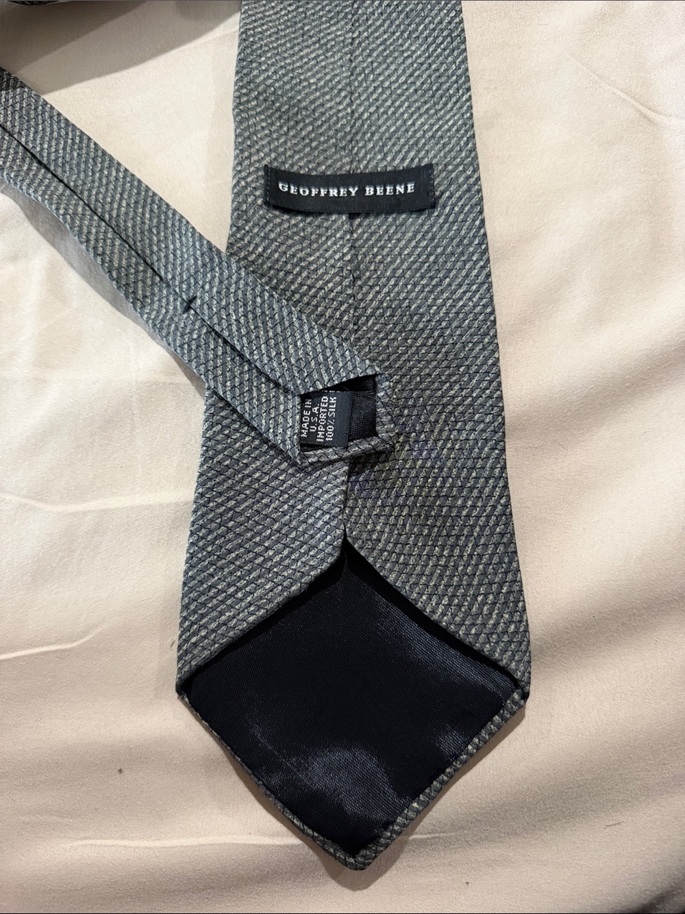 Geoffrey Beene Men's Textured Green Silk Tie